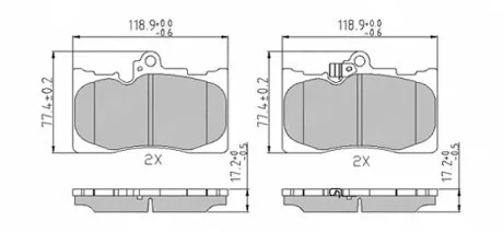 Колодки гальмівні дискові ПЕРЕДН LEXUS GS350 05-,GS430 05-,GS450H 3.5 06-,GS460 07-,IS350 05-,LS460 06 -ua FERODO FDB4216