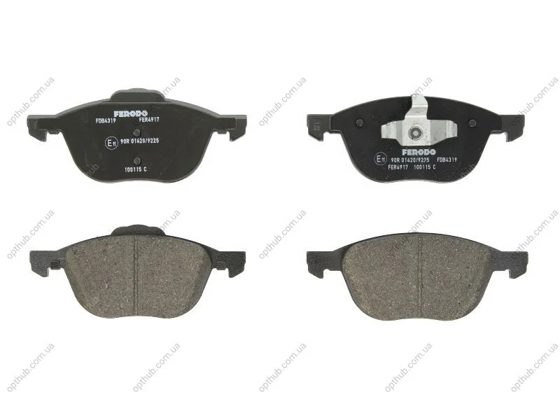 Колодки гальмівні дискові ПЕРЕДН FORD C-MAX, GRAND C-MAX 2010-,FOCUS III 2010-,VOLVO V40 2012- -ua FERODO FDB4319 (фото 1)