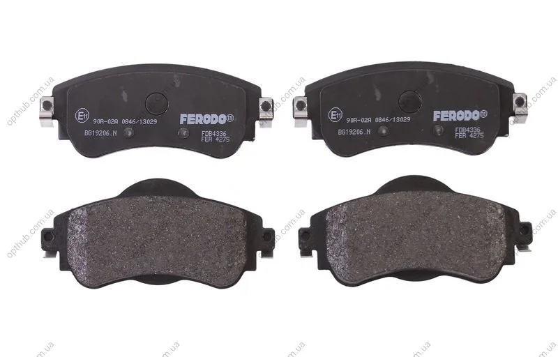 Колодки гальмівні дискові ПЕРЕДН CITROEN C4 1.4,1.6 HDI 09-,DS4 1.6HDI 2010- -ua FERODO FDB4336 (фото 1)