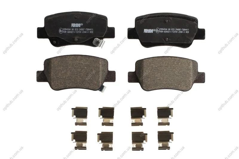 Колодки тормозные дисковые задние TOYOTA AVENSIS/AVENSIS SW 1.6,1.8,2.0,2.0D-4D,2.2D-4D 09- FERODO FDB4411 (фото 1)