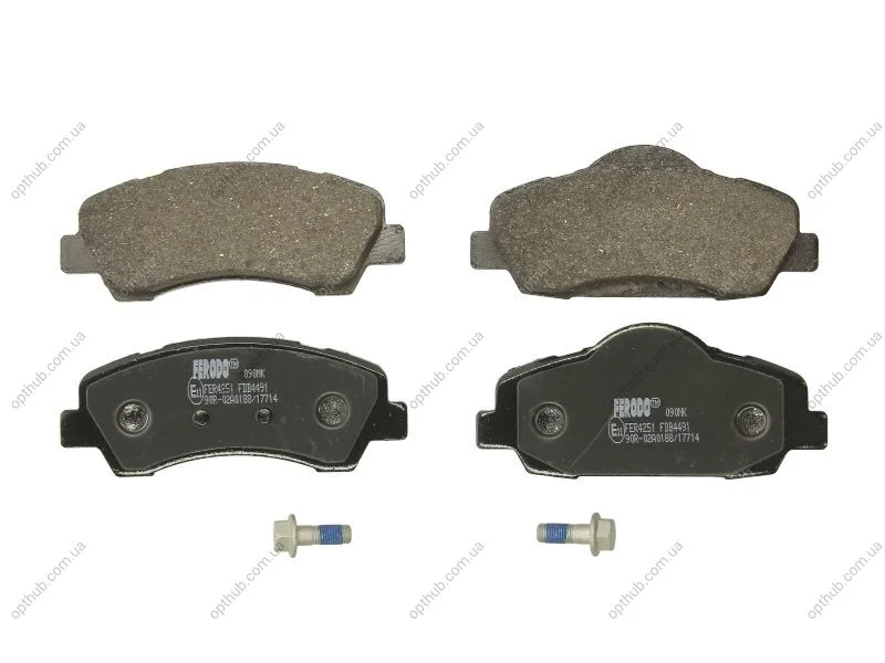 Колодки гальмівні дискові ПЕРЕДН CITROEN C4 CACTUS 1.2 2014-,PEUGEOT 308 II 1.2 1.6 2013- -ua FERODO FDB4491 (фото 1)
