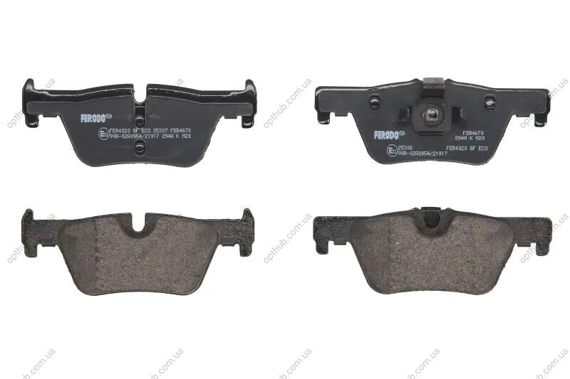Колодки гальмівні дискові ЗАДН BMW 1 SERIES (F20, F21) / 3 SERIES (F30, F31) 2011- -ua FERODO FDB4670 (фото 1)