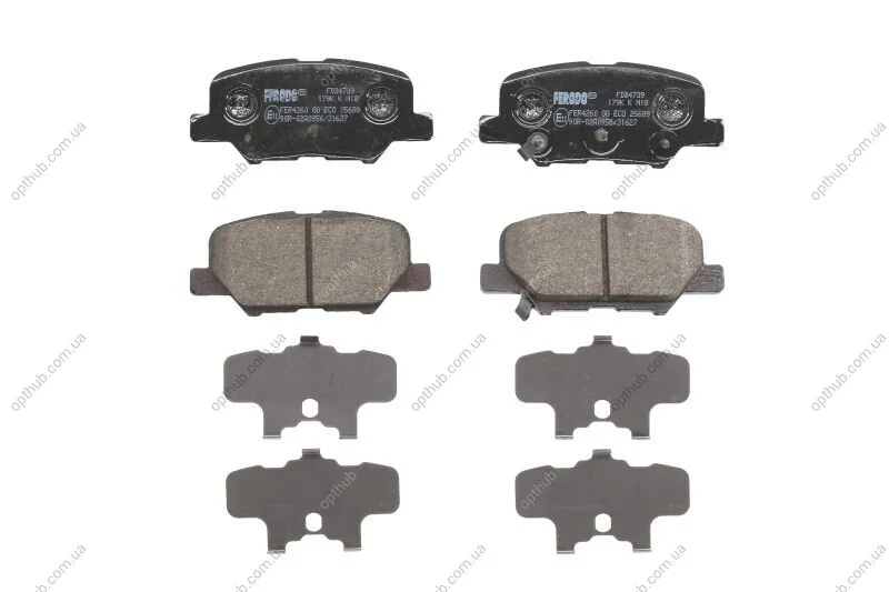 Колодки тормозные дисковые задние MITSUBISHI OUTLANDER 2.0-2.4 2012, MAZDA 6 2013-,PEUGEOT 4008 2013- FERODO FDB4739 (фото 1)