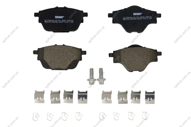 Колодки гальмівні дискові ЗАДН CITROEN C4 GRAND PICASSO 1.6 2.0 2013-,PEUGEOT 308 II 1.2-2.0 2013- -ua FERODO FDB4766 (фото 1)