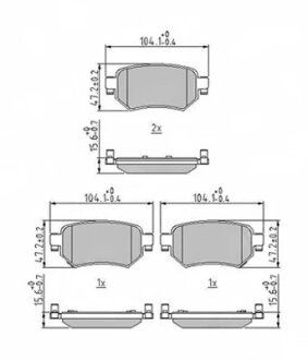 Колодки гальмівні дискові (комплект 4 шт.).)) FERODO FDB4944