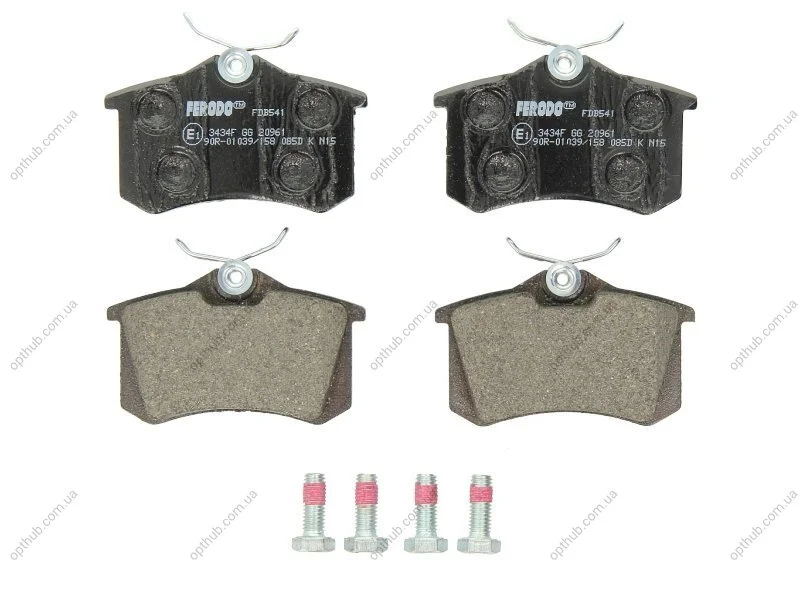 Колодки гальмівні дискові ЗАДН PEUGEOT 405 87-96, SEAT CORDOBA, IBIZA, TOLEDO 93-99, VW GOLF III,O, PAS FERODO FDB541 (фото 1)