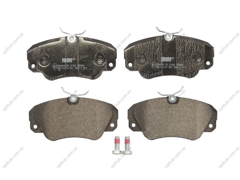 Колодки гальмівні дискові ПЕРЕДН OPEL OMEGA A 2.6I, 3.0 V6 24V 90-, OMEGA B 2.5I V6 24V 94-, SENATOR B -ua FERODO FDB686 (фото 1)