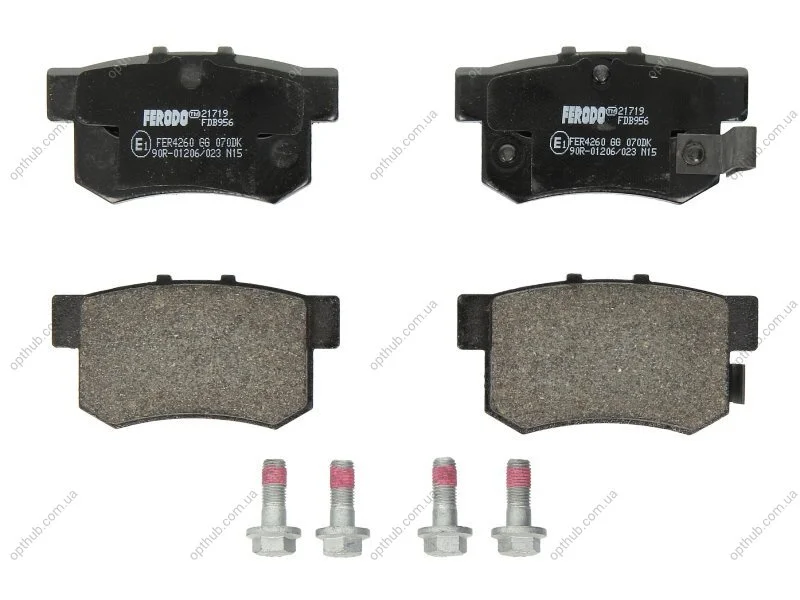 Колодки тормозные дисковые задние HONDA ACCORD IX 2.0I 2.4I 08-,CR-V II 2.0 2.2CTDI -06,FR-V 1.7-2.2CTDI 0 FERODO FDB956 (фото 1)