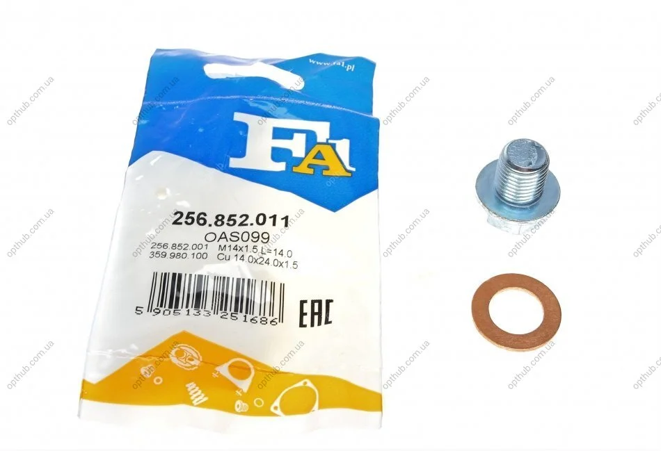Пробка піддону автомобіля CHRYSLER, DAEWOO, HYUNDAI, KIA, MITSUBISHI, SAAB, SUZUKI Fischer Automotive One (FA1) 256.852.011 (фото 1)