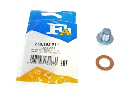 Пробка піддону автомобіля CHRYSLER, DAEWOO, HYUNDAI, KIA, MITSUBISHI, SAAB, SUZUKI Fischer Automotive One (FA1) 256.852.011