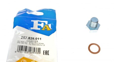 Болт зливу оливи + шайба Opel Combo 1.7 CDTI01- (M14x1.5) FA1 (opt-om) Fischer Automotive One (FA1) 257.828.011