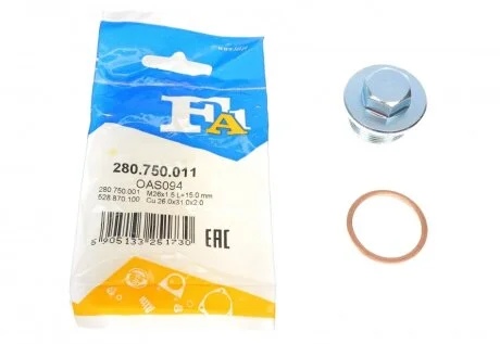Болт зливу оливи + шайба VW LT/T4 2.5TDI (M26x1.5) FA1 (opt-om) Fischer Automotive One (FA1) 280.750.011