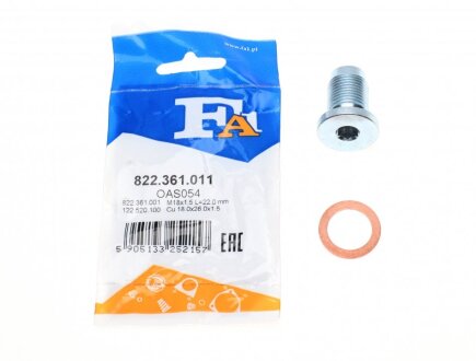 Пробка піддону автомобіля OAS054 МАСЛЯНАЯ ПРОБКА M18X1.5 L=22 ALFA ROMOE 46476967, ALFA Fischer Automotive One (FA1) 822.361.011
