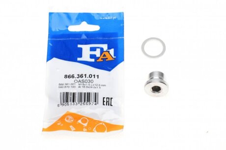 Болт зливу оливи + шайба Porsche Cayenne 02- (M18x1.5) FA1 (opt-om) Fischer Automotive One (FA1) 866.361.011