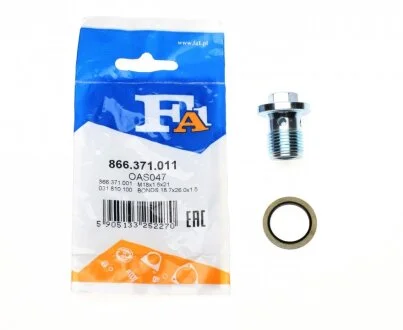 Болт зливу оливи + шайба Fiat Doblo 10-/Ducato 06-/ Opel Astra 04-15 (M18x1.5) FA1 (opt-om) Fischer Automotive One (FA1) 866.371.011