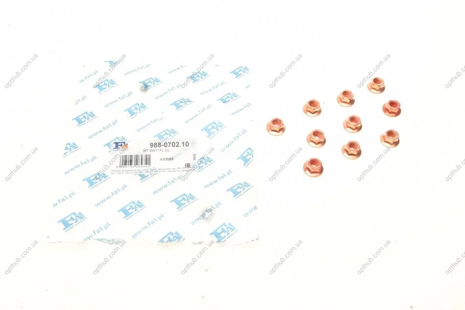 Гайка (M7x1.0) з буртиком самоконтрольна (к-кт 10шт)) (SW11) FA1 (opt-om) Fischer Automotive One (FA1) 988-0702.10 (фото 1)