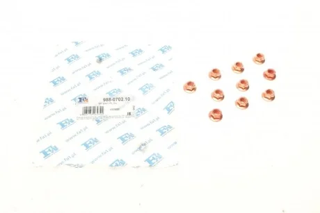 Гайка (M7x1.0) c буртиком самоконтрольна (к-кт 10шт) (SW11) FA1 (opt-om) Fischer Automotive One (FA1) 988-0702.10