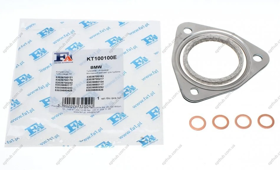 Комплект прокладок турбіни Citroen C4/C5/Peugeot 2.7/208/308 1.6 THP/GTI 07- FA1 UA63 Fischer Automotive One (FA1) KT100100E (фото 1)