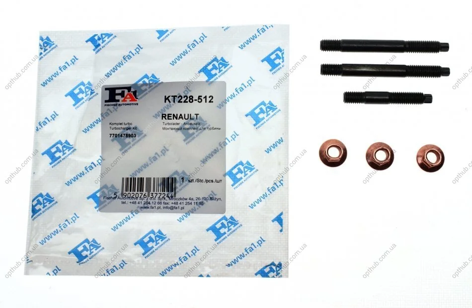 Комплект прокладок турбіни Renault Megane III/Scenic III 1.9 dCi 08- FA1 (opt-om) Fischer Automotive One (FA1) KT228-512 (фото 1)