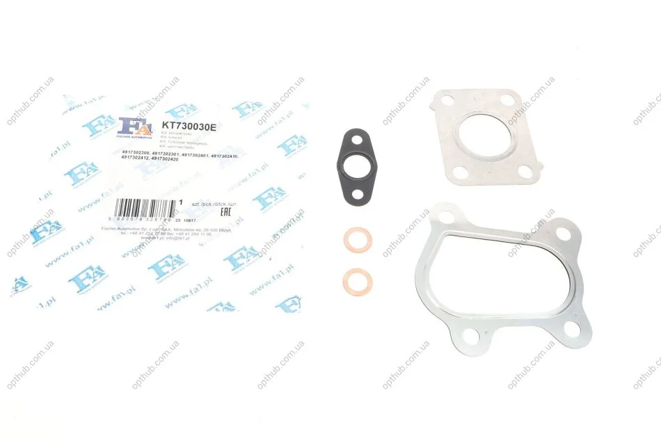 Комплект прокладок турбини Hyundai Elantra/Tucson/Kia Sportage 2.0D 01- FA1 (opt-om) Fischer Automotive One (FA1) KT730030E (фото 1)