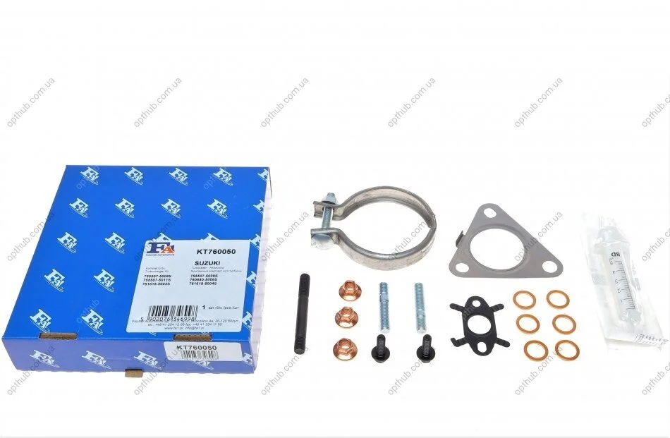 Комплект прокладок турбіни Renault Laguna/Megane/Scenic 1.9 dCi 05- FA1 UA63 Fischer Automotive One (FA1) KT760050 (фото 1)