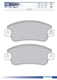 Колодки гальмівні дискові FOMAR FO 433481