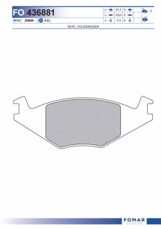 Колодки гальмівні дискові SEAT CORDOBA, IBIZA, VOLKSWAGE -ua FOMAR FO 436881