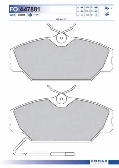 Колодки тормозные дисковые RENAULT R5, R25, ESPACE FOMAR FO 447881