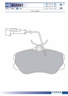 Колодки гальмівні дискові ALFA ROMEO 164, FIAT CROMA, LA -ua FOMAR FO 455881