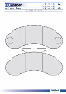 Колодки гальмівні дискові ПЕРЕДН MB 100 02.1988- -ua FOMAR FO 458581