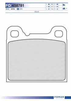 Колодки гальмівні дискові ЗАДН VOLVO 740/760/780/850/940/940 II/960/960 II/C70/S70/V70 01.1982- FOMAR FO 458781