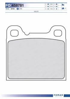 Колодки тормозные дисковые задние VOLVO 740/760/780/850/940/940 II/960/960 II/C70/S70/V70 01.1982- FOMAR FO 458781