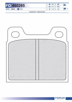 Колодки гальмівні дискові ЗАДН VOLVO 850/850 KOMBI/940/940 KOMBI 02.1993- FOMAR FO 460285