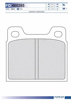 Колодки тормозные дисковые задние VOLVO 850/850 KOMBI/940/940 KOMBI 02.1993- FOMAR FO 460285