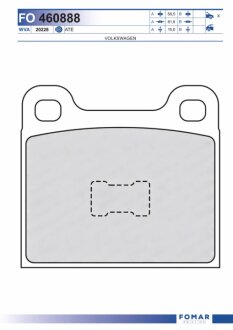 Колодки гальмівні дискові ПЕРЕДН AUDI -84 -ua FOMAR FO 460888