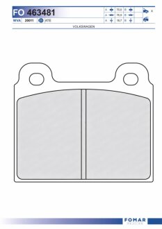 Колодки гальмівні дискові ПЕРЕДН VAG TIII -92 FOMAR FO 463481