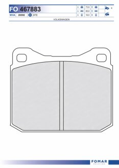 Колодки тормозные дисковые передние MERCEDES 200, 230, 240, 250, 2 FOMAR FO 467883