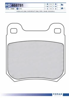 Колодки тормозные дисковые задние OPEL VECTRA B 95-03, SAAB 900 93-98 FOMAR FO 468781