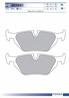 Колодки тормозные дисковые задние BMW 3(E36) 90-98,Z1 89-92,Z3 96-99,ROVER 75 99- FOMAR FO 469881