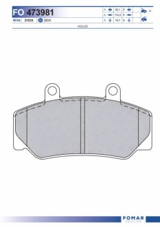 Колодки гальмівні дискові ПЕРЕДН VOLVO 740, 760, 780, 940, 960 -ua FOMAR FO 473981