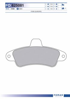 Колодки гальмівні дискові ЗАДН FORD COUGAR, MONDEO -ua FOMAR FO 625081