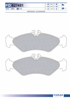 Колодки гальмівні дискові ЗАДН MERCEDES SPRINTER 95-06, VW LT 28-46 96-05 -ua FOMAR FO 627481