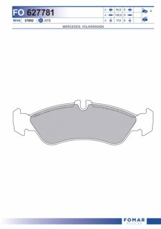 Колодки гальмівні дискові ЗАДН MB SPRINTER 3T 00-06, VW LT 28-46 96- -ua FOMAR FO 627781