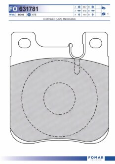 Колодки гальмівні дискові ЗАДН MERCEDES CL420,CL500,CL600,CLK320,E280,E300,E320,E360,E420,S280,S300, FOMAR FO 631781