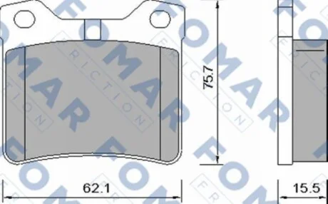 Колодки гальмівні дискові ЗАДН PEUGEOT 406/607 01.1996- -ua FOMAR FO 638681