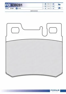 Колодки тормозные дисковые задние MB W201(190) 89-93,W124(E-CLASS) 93-95,W202(C CLASS) 93-,W210(E CLASS FOMAR FO 639281