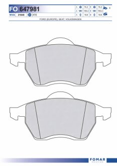 Колодки гальмівні дискові FOMAR FO 647981
