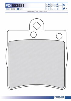 Колодки гальмівні дискові ЗАДН MB W 202 (C CLASS) 1.8, 2.0, 2.2 06.00- -ua FOMAR FO 653581