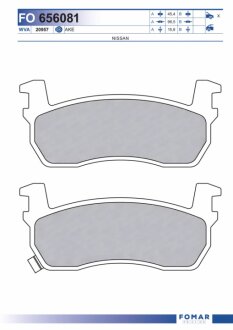 Колодки тормозные дисковые NISSAN MICRA 1.2 H/B K10 MA12 1235CC OHC FWD 5 MTM + ATM 88-92 FOMAR FO 656081