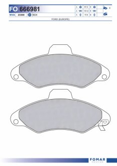 Колодки гальмівні дискові FORD ESCORT -ua FOMAR FO 666981